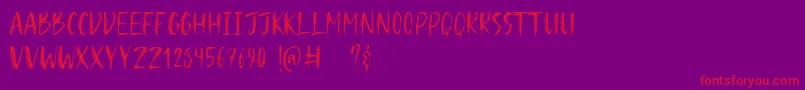 Hugos Font – Red Fonts on Purple Background