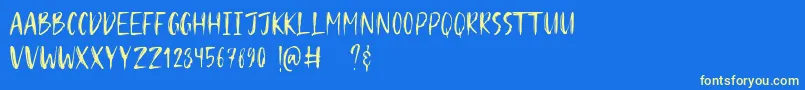 Hugos Font – Yellow Fonts on Blue Background