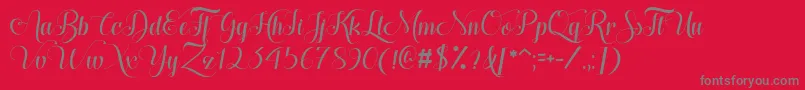 Hugs  Kisses xoxo Demo Font – Gray Fonts on Red Background