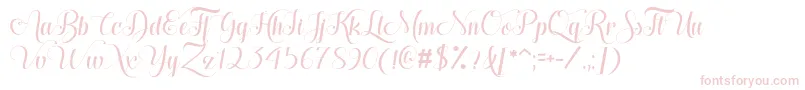 Hugs  Kisses xoxo Demo-Schriftart – Rosa Schriften auf weißem Hintergrund