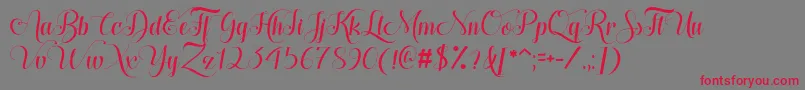 Hugs  Kisses xoxo Demo Font – Red Fonts on Gray Background