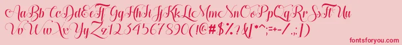 Hugs  Kisses xoxo Demo Font – Red Fonts on Pink Background