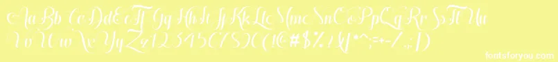 フォントHugs  Kisses xoxo Demo – 黄色い背景に白い文字