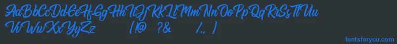 Hugtophia Font – Blue Fonts on Black Background