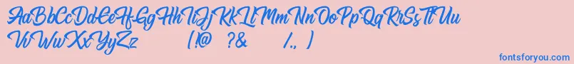 Hugtophia Font – Blue Fonts on Pink Background