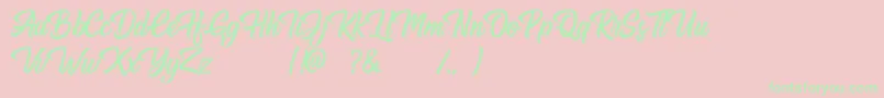 Hugtophia Font – Green Fonts on Pink Background