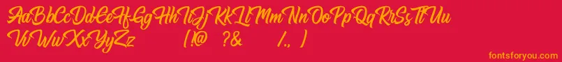 Hugtophia Font – Orange Fonts on Red Background