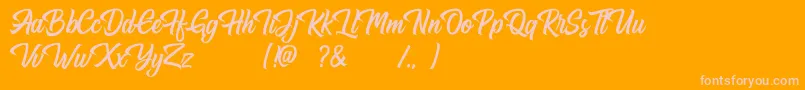 Hugtophia Font – Pink Fonts on Orange Background