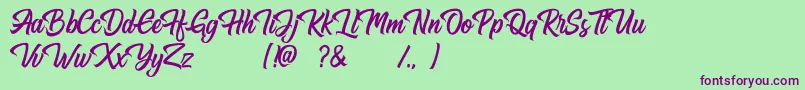 Hugtophia Font – Purple Fonts on Green Background