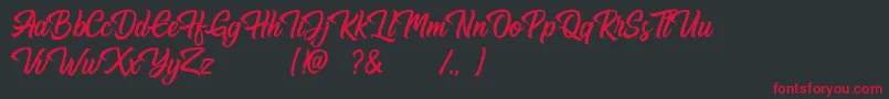 Hugtophia Font – Red Fonts on Black Background