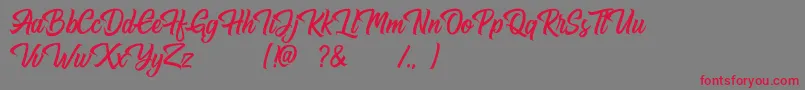 Hugtophia Font – Red Fonts on Gray Background