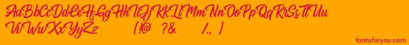 Hugtophia Font – Red Fonts on Orange Background