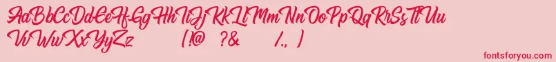 Hugtophia Font – Red Fonts on Pink Background