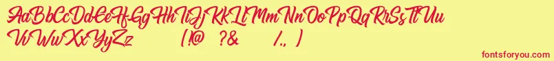 Hugtophia Font – Red Fonts on Yellow Background
