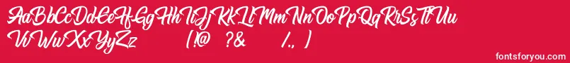 Hugtophia Font – White Fonts on Red Background