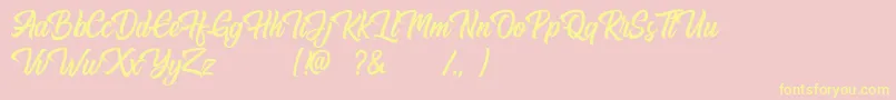 Hugtophia Font – Yellow Fonts on Pink Background