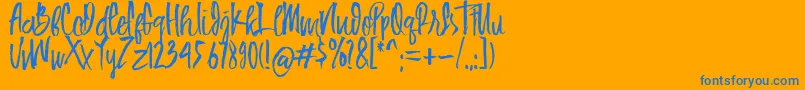HUIBOLed Font – Blue Fonts on Orange Background