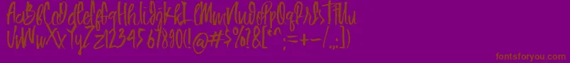 HUIBOLed-Schriftart – Braune Schriften auf violettem Hintergrund