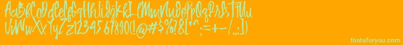 HUIBOLed-Schriftart – Grüne Schriften auf orangefarbenem Hintergrund