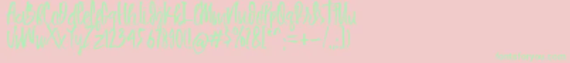 HUIBOLed Font – Green Fonts on Pink Background