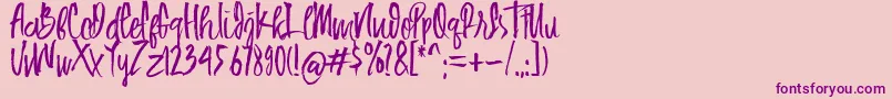 Police HUIBOLed – polices violettes sur fond rose