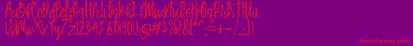 HUIBOLed-Schriftart – Rote Schriften auf violettem Hintergrund