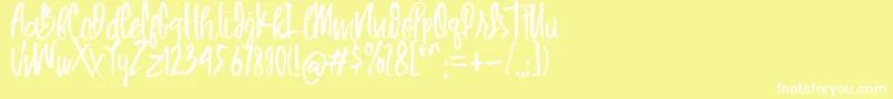 Шрифт HUIBOLed – белые шрифты на жёлтом фоне