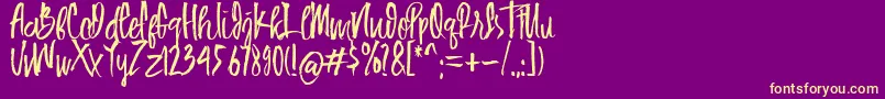 フォントHUIBOLed – 紫の背景に黄色のフォント
