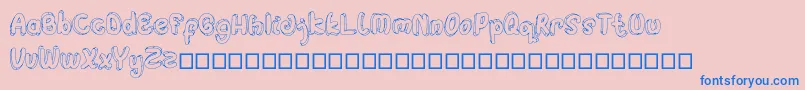 Hulahop Font – Blue Fonts on Pink Background