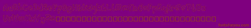 Hulahop-Schriftart – Braune Schriften auf violettem Hintergrund