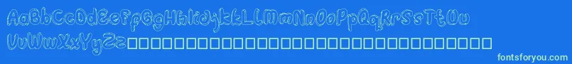 Hulahop Font – Green Fonts on Blue Background