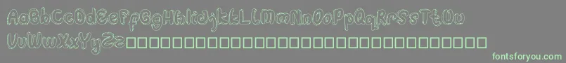 フォントHulahop – 灰色の背景に緑のフォント