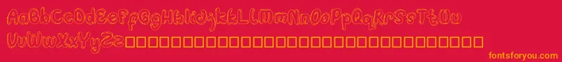 Hulahop Font – Orange Fonts on Red Background