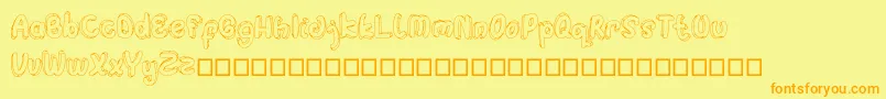 Hulahop Font – Orange Fonts on Yellow Background