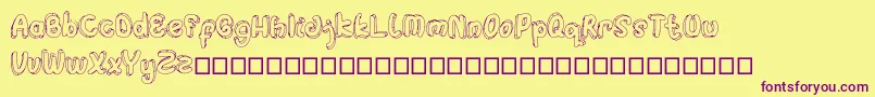 Hulahop Font – Purple Fonts on Yellow Background