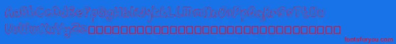 Hulahop Font – Red Fonts on Blue Background