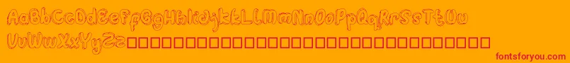 Hulahop Font – Red Fonts on Orange Background