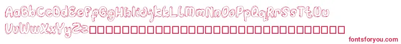 Hulahop Font – Red Fonts on White Background