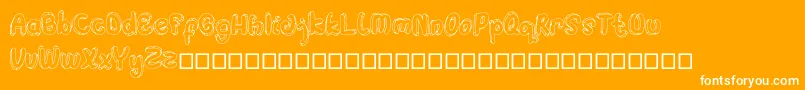 Hulahop-Schriftart – Weiße Schriften auf orangefarbenem Hintergrund