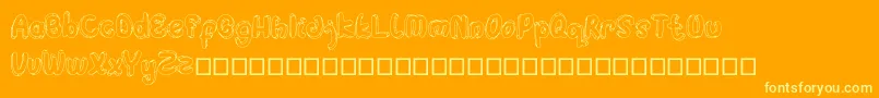 Hulahop Font – Yellow Fonts on Orange Background