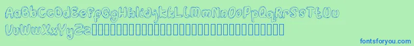 Hulahop Font – Blue Fonts on Green Background