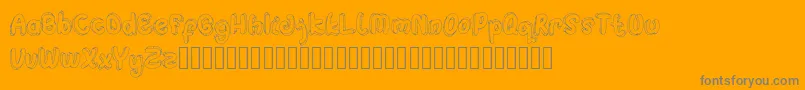 Hulahop-Schriftart – Graue Schriften auf orangefarbenem Hintergrund