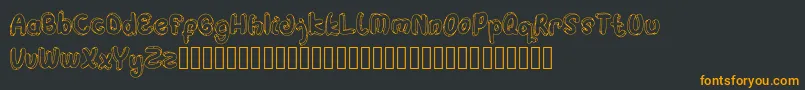 Czcionka Hulahop – pomarańczowe czcionki na czarnym tle