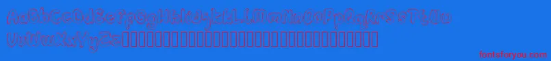 Hulahop Font – Red Fonts on Blue Background