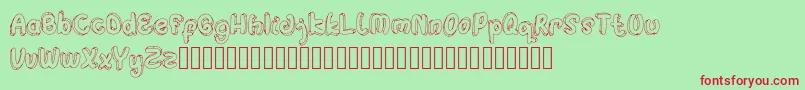 Hulahop Font – Red Fonts on Green Background