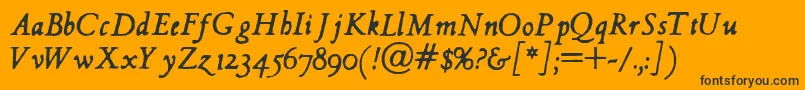 Hultog Italic Font – Black Fonts on Orange Background