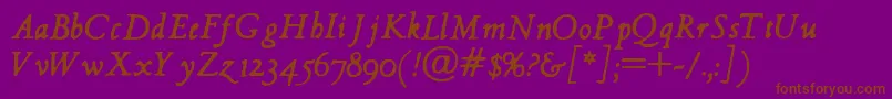 Hultog Italic Font – Brown Fonts on Purple Background