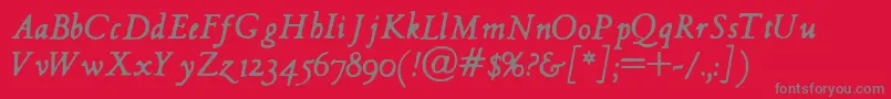 Hultog Italic Font – Gray Fonts on Red Background