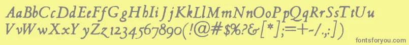 fuente Hultog Italic – Fuentes Grises Sobre Fondo Amarillo
