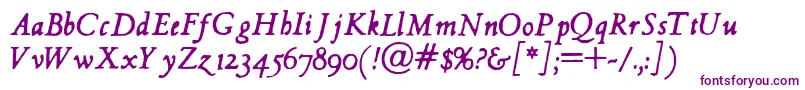 Шрифт Hultog Italic – фиолетовые шрифты на белом фоне